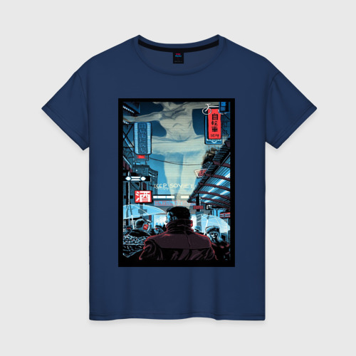 Женская футболка хлопок с принтом Blade Runner, вид спереди #2