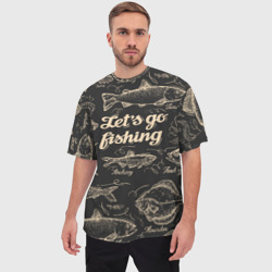 Мужская футболка oversize 3D Let`s go fishing - фото 2