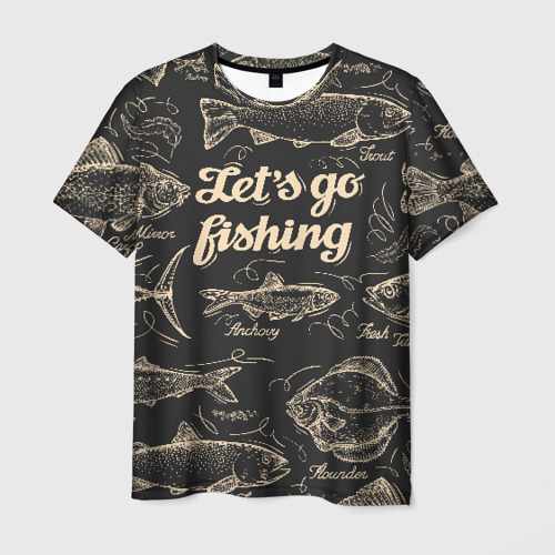 Мужская футболка 3D Let`s go fishing