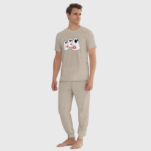 Мужская пижама хлопок Мед Призраки, цвет миндальный - фото 5