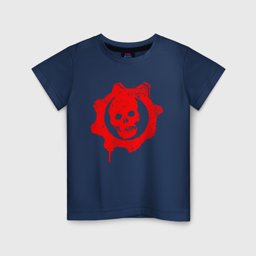 Детская футболка хлопок с принтом GEARS OF WAR, вид спереди #2