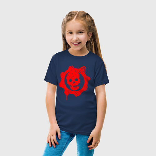 Детская футболка хлопок с принтом GEARS OF WAR, вид сбоку #3