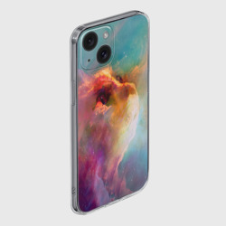 Чехол для iPhone 15 силиконовый с защитой камеры Космический кот - фото 2