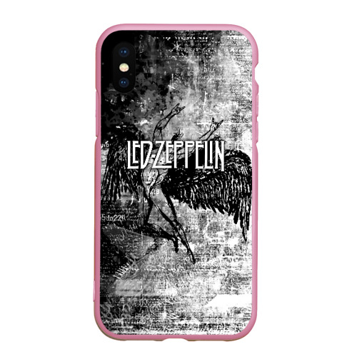 Чехол для iPhone XS Max матовый Led Zeppelin, цвет розовый