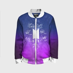 Детский бомбер 3D BTS автографы