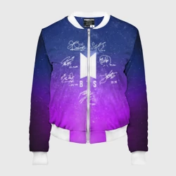 Женский бомбер 3D BTS автографы