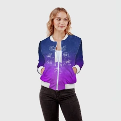 Женский бомбер 3D BTS автографы - фото 2