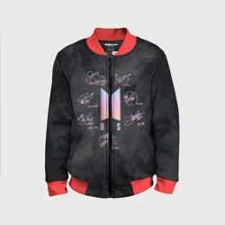 Детский бомбер 3D BTS БТС автографы