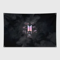 Флаг-баннер BTS БТС автографы