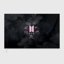 Флаг 3D BTS БТС автографы