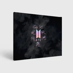 Холст прямоугольный BTS БТС автографы