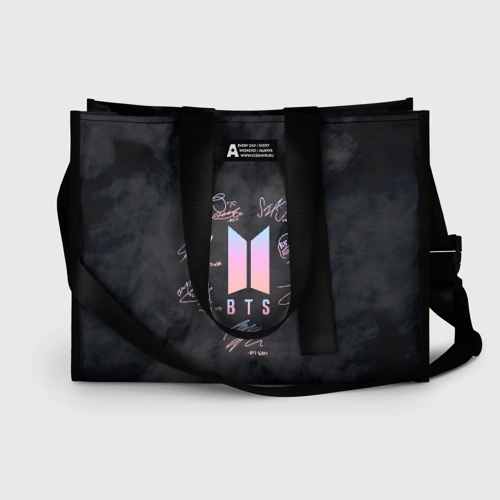 Сумка-шоппер 3D BTS БТС автографы