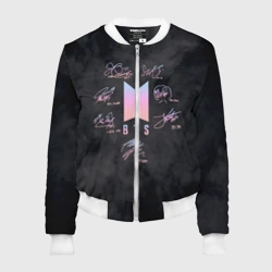 Женский бомбер 3D BTS БТС автографы