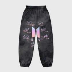 Женские джоггеры оверсайз 3D BTS БТС автографы
