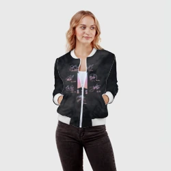 Женский бомбер 3D BTS БТС автографы - фото 2