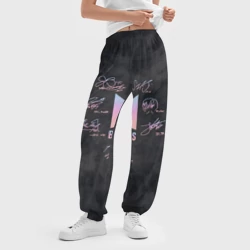 Женские джоггеры оверсайз 3D BTS БТС автографы - фото 2