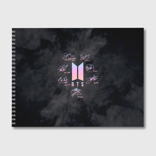 Альбом для рисования BTS БТС автографы