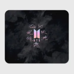 Прямоугольный коврик для мышки BTS БТС автографы