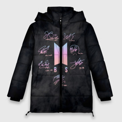 Женская зимняя куртка Oversize BTS БТС автографы
