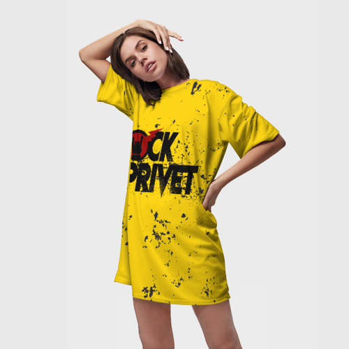 Платье-футболка 3D Rock Privet, цвет 3D печать - фото 3