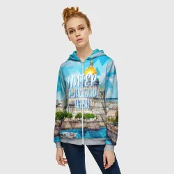 Женская толстовка 3D на молнии Питер - фото 2