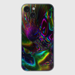 Чехол для iPhone 15 силиконовый с защитой камеры Абстракция