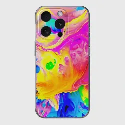 Чехол для iPhone 15 Pro Max силиконовый с защитой камеры Краски