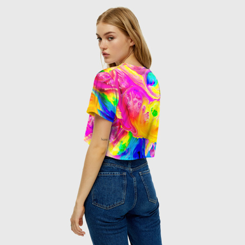 Женская футболка Crop-top 3D Краски, цвет 3D печать - фото 5
