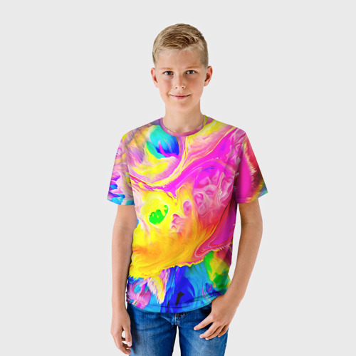 Детская футболка 3D Краски, цвет 3D печать - фото 3