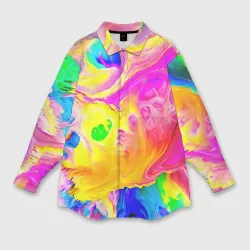 Женская рубашка oversize 3D Краски
