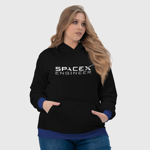 Женская толстовка 3D с принтом Spacex engineer, фото #4