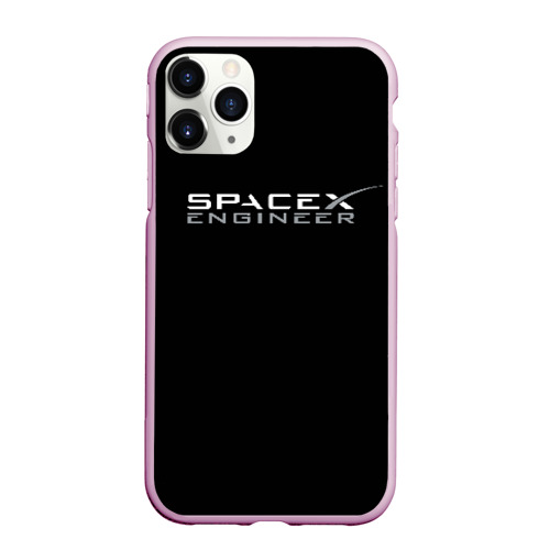 Чехол для iPhone 11 Pro Max матовый Spacex engineer, цвет розовый