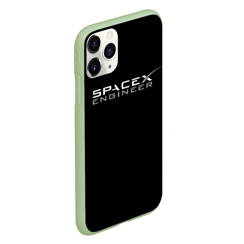 Чехол для iPhone 11 Pro матовый Spacex engineer, цвет салатовый - фото 3