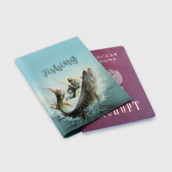Обложка для паспорта матовая кожа Fishing - фото 2