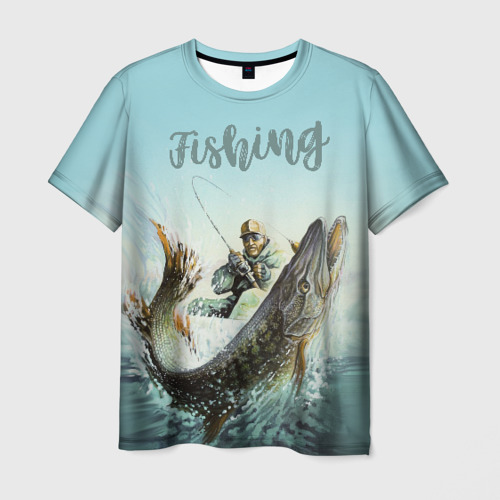 Мужская футболка 3D Fishing, цвет 3D печать