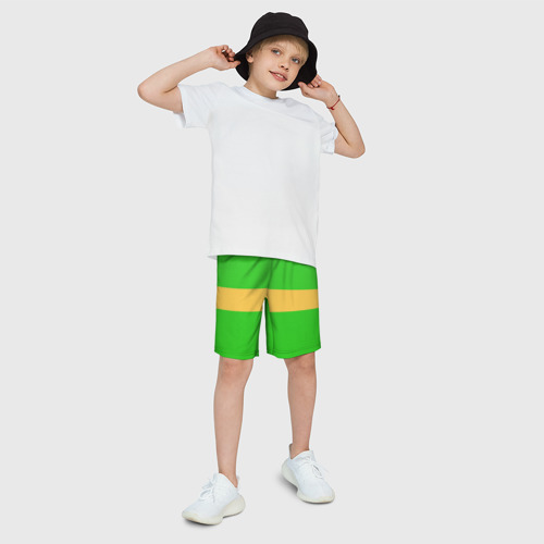 Детские спортивные шорты 3D с принтом ЧАРА (CHARA) / UNDERTALE, фото на моделе #1