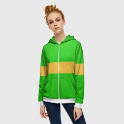 Женская толстовка 3D на молнии Чара chara Undertale - фото 2