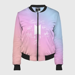 Женский бомбер 3D BTS автографы