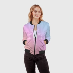 Женский бомбер 3D BTS автографы - фото 2