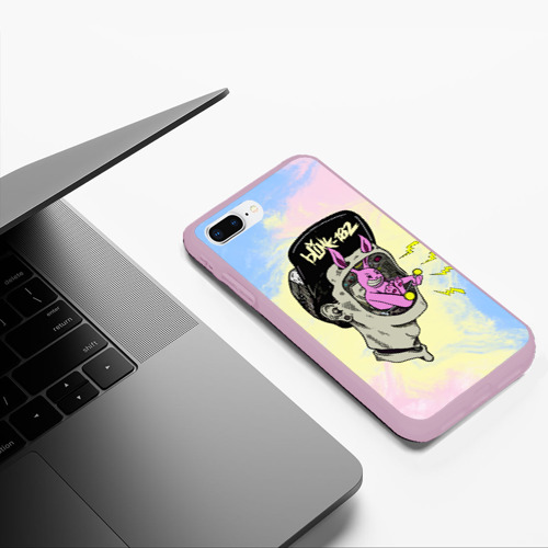 Чехол для iPhone 7Plus/8 Plus матовый Punk-rock band Blink 182, цвет розовый - фото 5