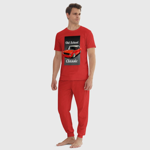 Мужская пижама хлопок 2101 Classic, цвет красный - фото 5