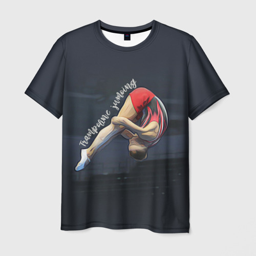 Мужская футболка 3D Прыжки на батуте