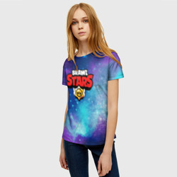 Женская футболка 3D Brawl Stars лого в космосе - фото 2
