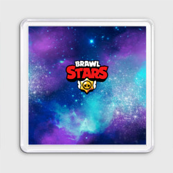 Магнит 55*55 Brawl Stars лого в космосе