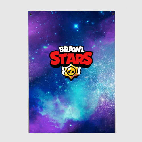 Постер Brawl Stars лого в космосе