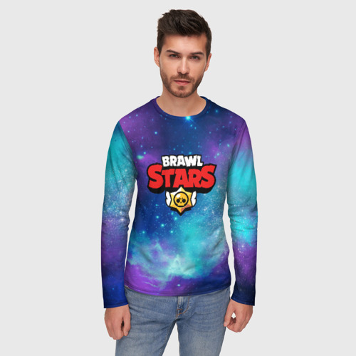 Мужской лонгслив 3D Brawl Stars лого в космосе, цвет 3D печать - фото 3
