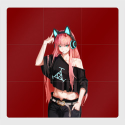Магнитный плакат 3Х3 Zero Two в наушниках