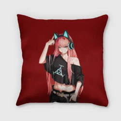 Подушка 3D Zero Two в наушниках