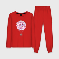 Женская пижама с лонгсливом хлопок Воздушные Цветы