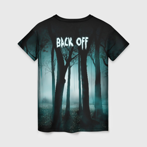 Женская футболка 3D с принтом Призрак в лесу, вид сзади #1